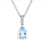 Collier 3er-Krappe Weißgold 18kt 0,03 Diamantschmuck Farbstein 1,29 ct - 4N849