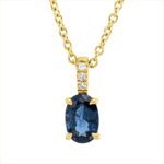 Collier 4er-Krappe Gelbgold 18kt 0,02 Diamantschmuck Farbstein 0,46 ct - 4N868
