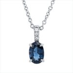 Collier 4er-Krappe Weißgold 18kt 0,02 Diamantschmuck Farbstein 0,44 ct - 4N868