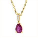 Collier Gelbgold 18kt 0,01 Diamantschmuck Farbstein 0,55 ct - 4N869