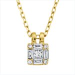 Collier Gelbgold 18kt 0,19 Diamantschmuck mit 9 Diamanten - 4O052