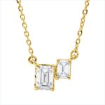 Collier Gelbgold 18kt 0,43 Diamantschmuck mit 2 Diamanten - 4O387
