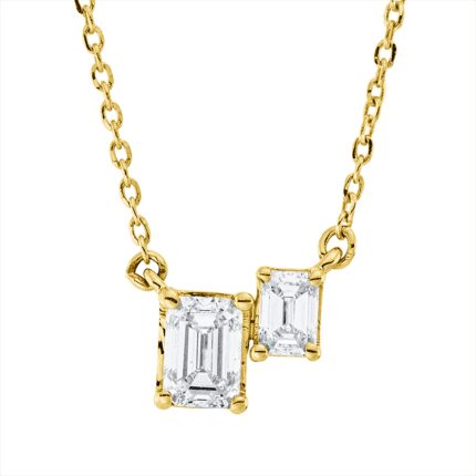 Collier Gelbgold 18kt 0,43 Diamantschmuck mit 2 Diamanten - 4O387