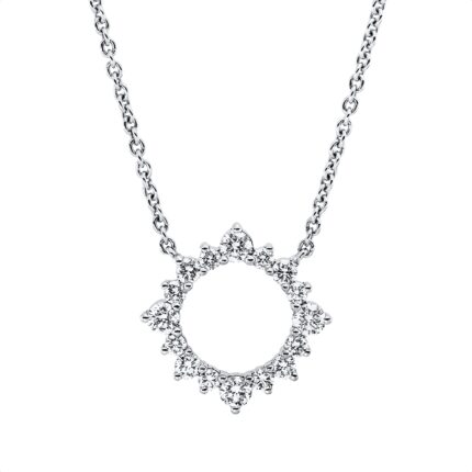 Collier Weißgold 18kt 0,45 Diamantschmuck mit 16 Diamanten - 4O543
