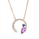 Collier Rosegold 18kt 0,18 Diamantschmuck Farbstein 0,59 ct - 4O574