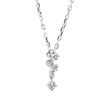 Collier Weißgold 18kt 0,22 Diamantschmuck mit 5 Diamanten - 4O576