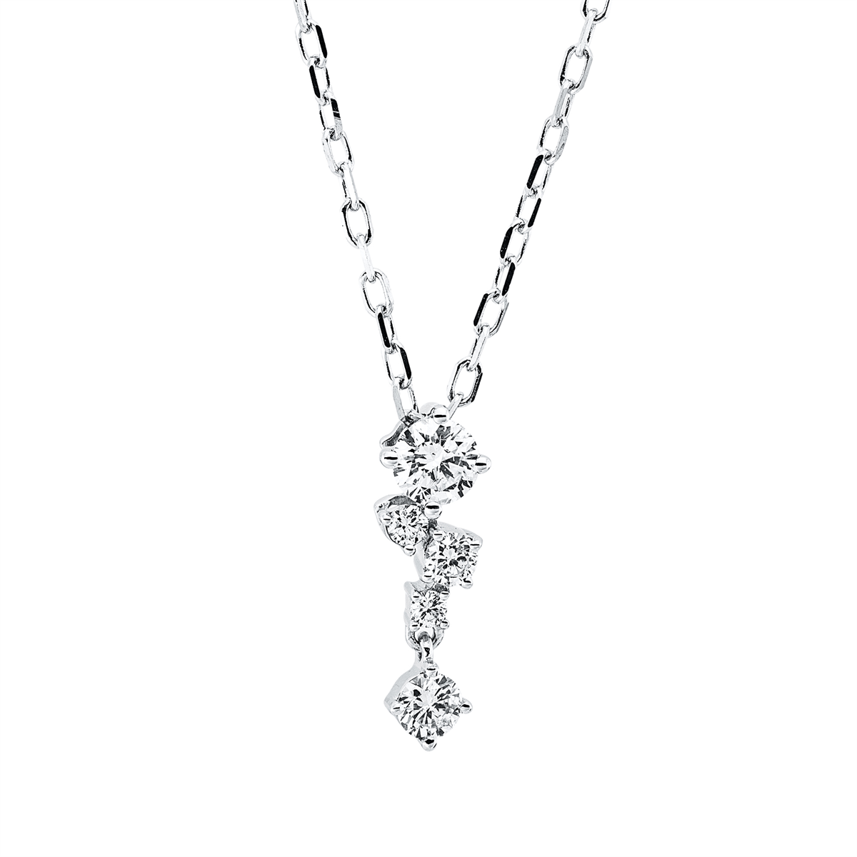 4O576W Collier Weißgold 18kt 0,22 Diamantschmuck mit 5 Diamanten - 4O576 – Bild 1