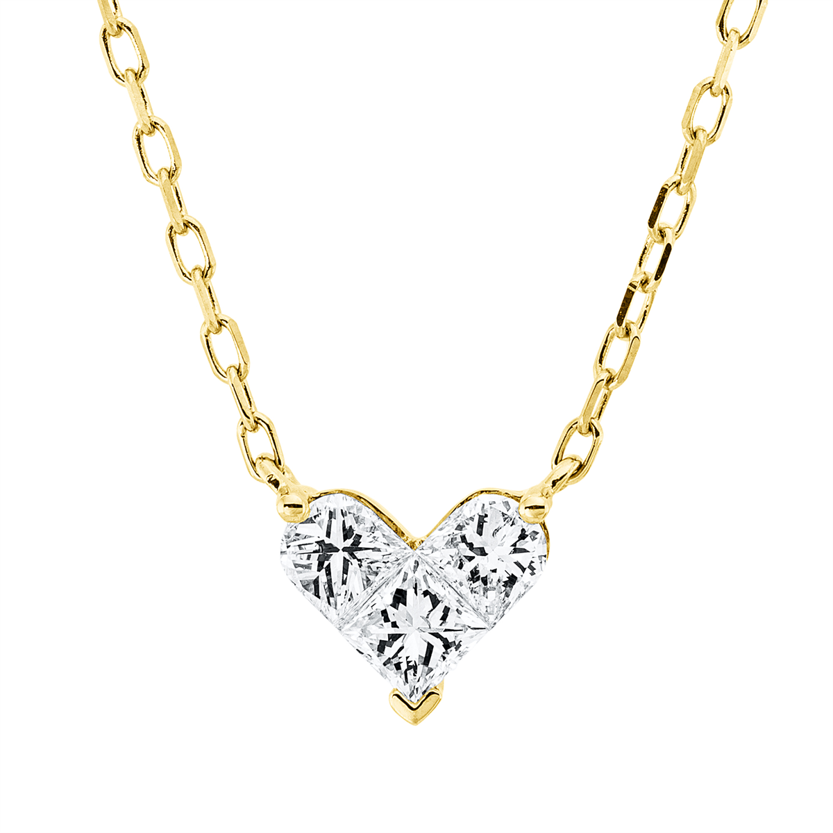 4O577G Collier Gelbgold 18kt 0,37 Diamantschmuck mit 3 Diamanten - 4O577 – Bild 1