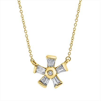 Collier Gelbgold 18kt 0,23 Diamantschmuck mit 11 Diamanten - 4O589