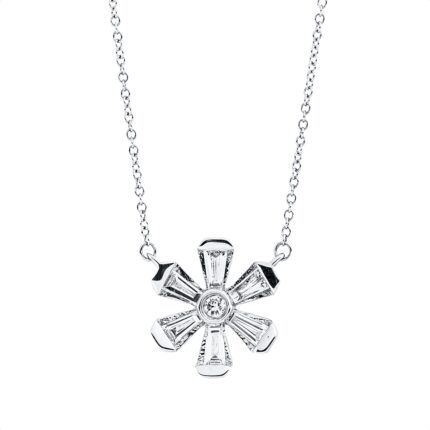 Collier Weißgold 18kt 0,36 Diamantschmuck mit 7 Diamanten - 4O594