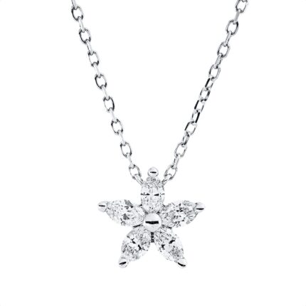 Collier Weißgold 18kt 0,26 Diamantschmuck mit 5 Diamanten - 4O597