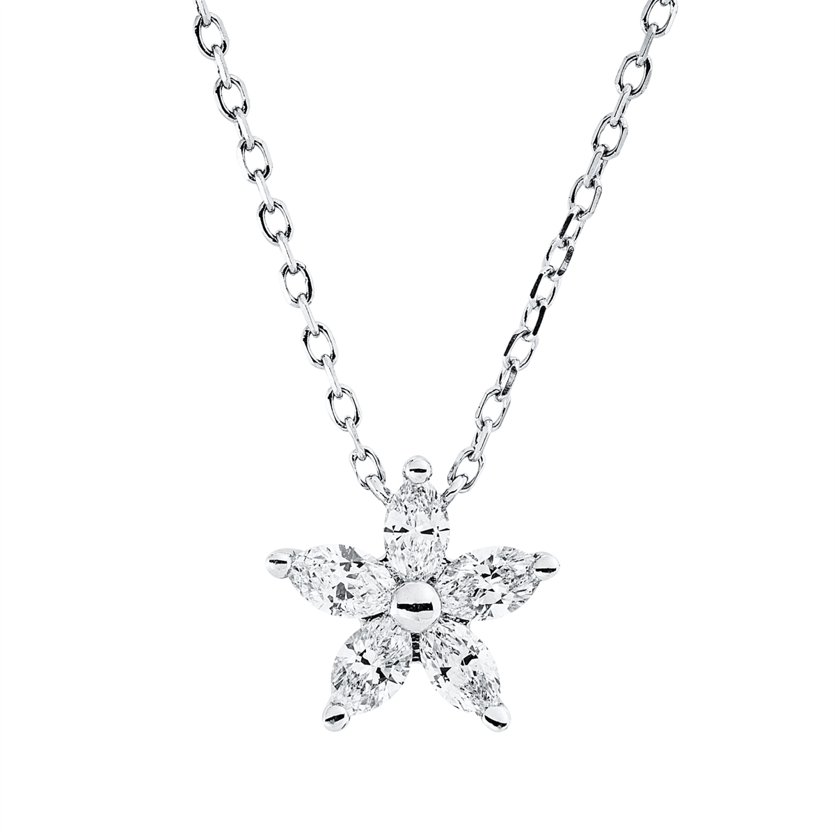 4O597W Collier Weißgold 18kt 0,26 Diamantschmuck mit 5 Diamanten - 4O597 – Bild 1