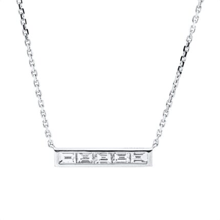 Collier Weißgold 18kt 0,43 Diamantschmuck mit 5 Diamanten - 4O630