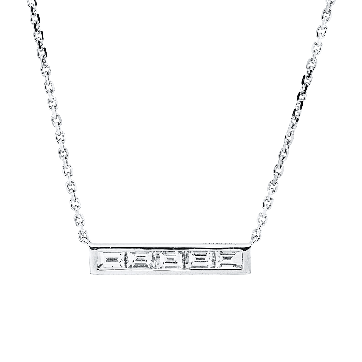 4O630W Collier Weißgold 18kt 0,43 Diamantschmuck mit 5 Diamanten - 4O630 – Bild 1