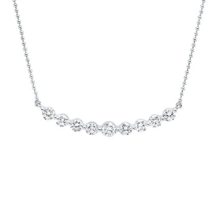 Collier Weißgold 18kt 0,99 Diamantschmuck mit 9 Diamanten - 4O677