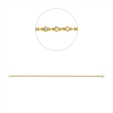 Armband Zarge Gelbgold 18kt 0,50 Diamantschmuck mit 38 Diamanten - 5F740
