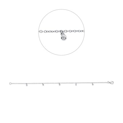 Armband Weißgold 18kt 0,05 Diamantschmuck mit 5 Diamanten - 5F806