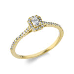 Solitaeire 4er-Krappe Gelbgold 18kt 0,32 Diamantringe mit 37 Diamanten - 1AK61