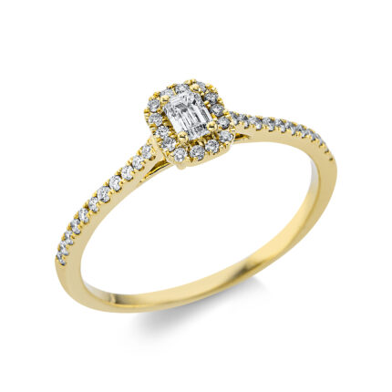 Solitaeire 4er-Krappe Gelbgold 18kt 0,32 Diamantringe mit 37 Diamanten - 1AK61