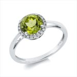 Farbstein 4er-Krappe Weißgold 18kt 0,10 Diamantringe Farbstein 1,6 ct - 1CD78