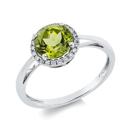 Farbstein 4er-Krappe Weißgold 18kt 0,10 Diamantringe Farbstein 1,6 ct - 1CD78