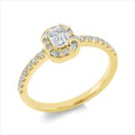 Solitaeire Gelbgold 18kt 0,70 Diamantringe mit 25 Diamanten - 1FB83
