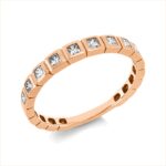 Baguette Rosegold 18kt 0,24 Diamantringe mit 9 Diamanten - 1HZ96