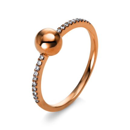 Mehrfachsteinbesatz Rosegold 18kt 0,10 Diamantringe mit 20 Diamanten - 1S035