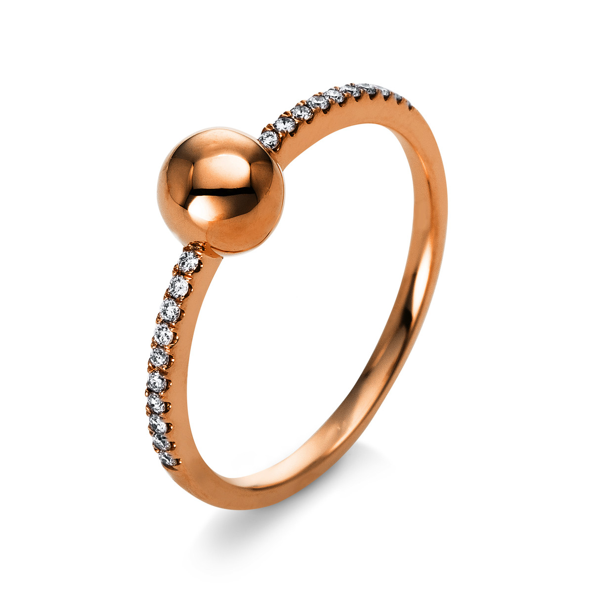 1S035R Mehrfachsteinbesatz Rosegold 18kt 0,10 Diamantringe mit 20 Diamanten - 1S035 – Bild 1