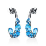 Ohrstecker Weißgold 18kt 0,15 Diamantschmuck Farbstein 14,1 ct - 2G322