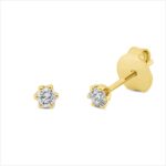 Ohrstecker 6er-Krappe Gelbgold 18kt 0,20 Diamantschmuck mit 2 Diamanten - 2U256