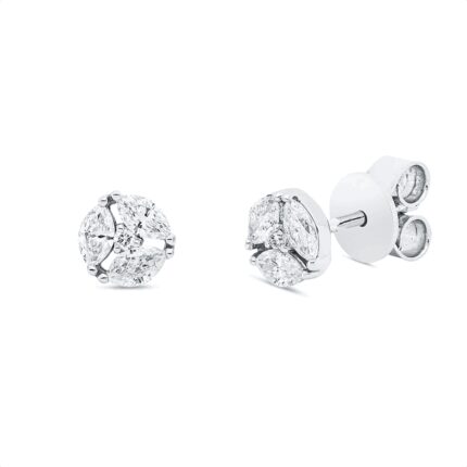 Ohrstecker Weißgold 18kt 0,49 Diamantschmuck mit 8 Diamanten - 2V451