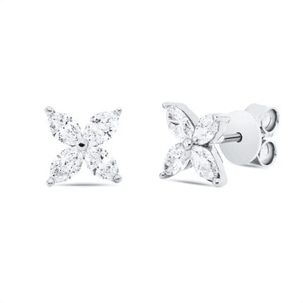 Ohrstecker Weißgold 18kt 0,83 Diamantschmuck mit 8 Diamanten - 2V465