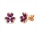 Ohrstecker Rosegold 18kt 0,25 Diamantschmuck Farbstein 1,63 ct - 2V476