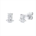 Ohrstecker Weißgold 18kt 0,88 Diamantschmuck mit 4 Diamanten - 2V477