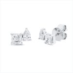 Ohrstecker Weißgold 18kt 0,78 Diamantschmuck mit 5 Diamanten - 2V479