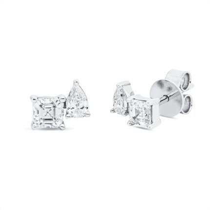 Ohrstecker Weißgold 18kt 0,78 Diamantschmuck mit 5 Diamanten - 2V479