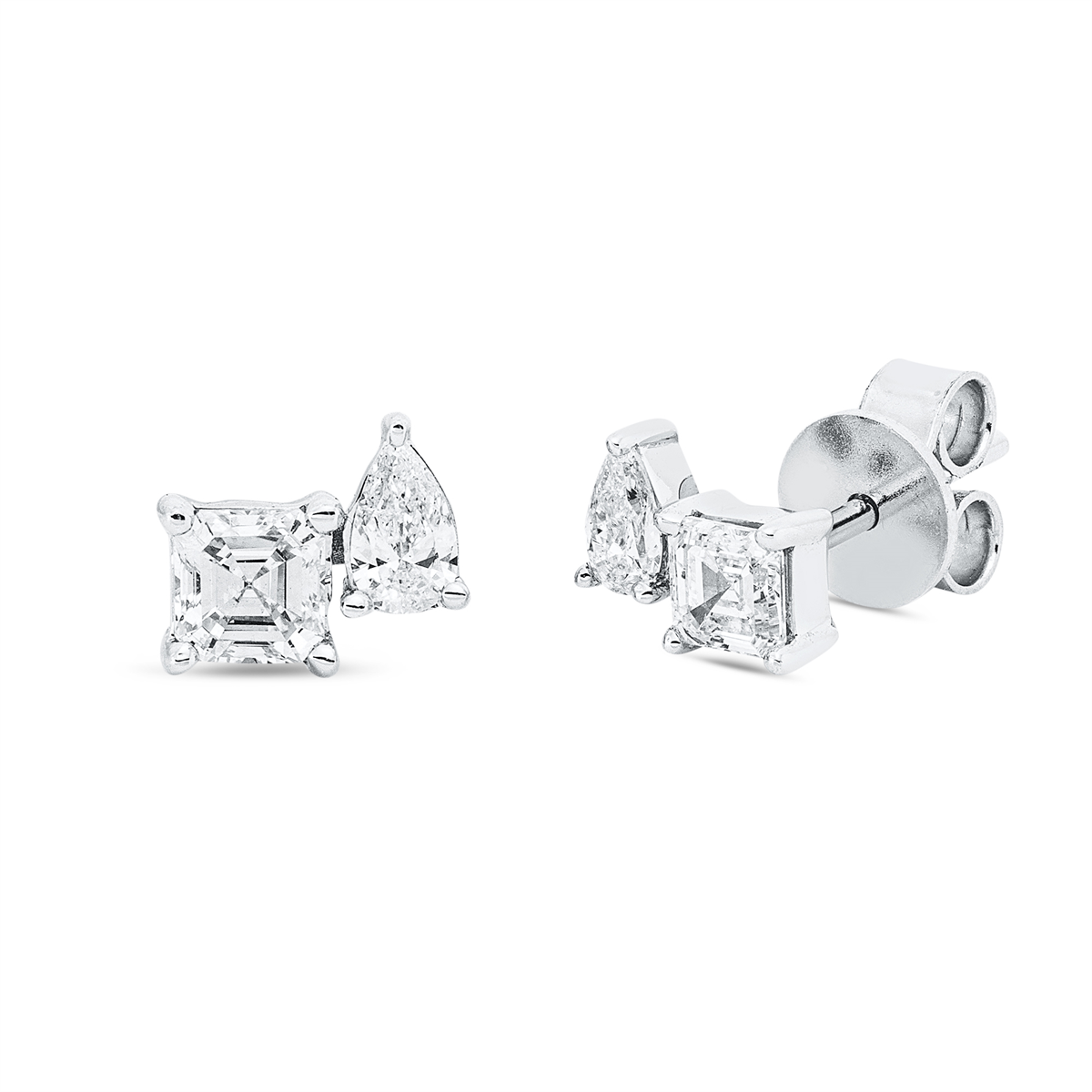 2V479W Ohrstecker Weißgold 18kt 0,78 Diamantschmuck mit 5 Diamanten - 2V479 – Bild 1