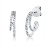 Ohrschmuck Weißgold 18kt 0,25 Diamantschmuck mit 98 Diamanten - 2V607