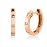 Creolen Zarge Rosegold 18kt 0,07 Diamantschmuck mit 6 Diamanten - 2V609