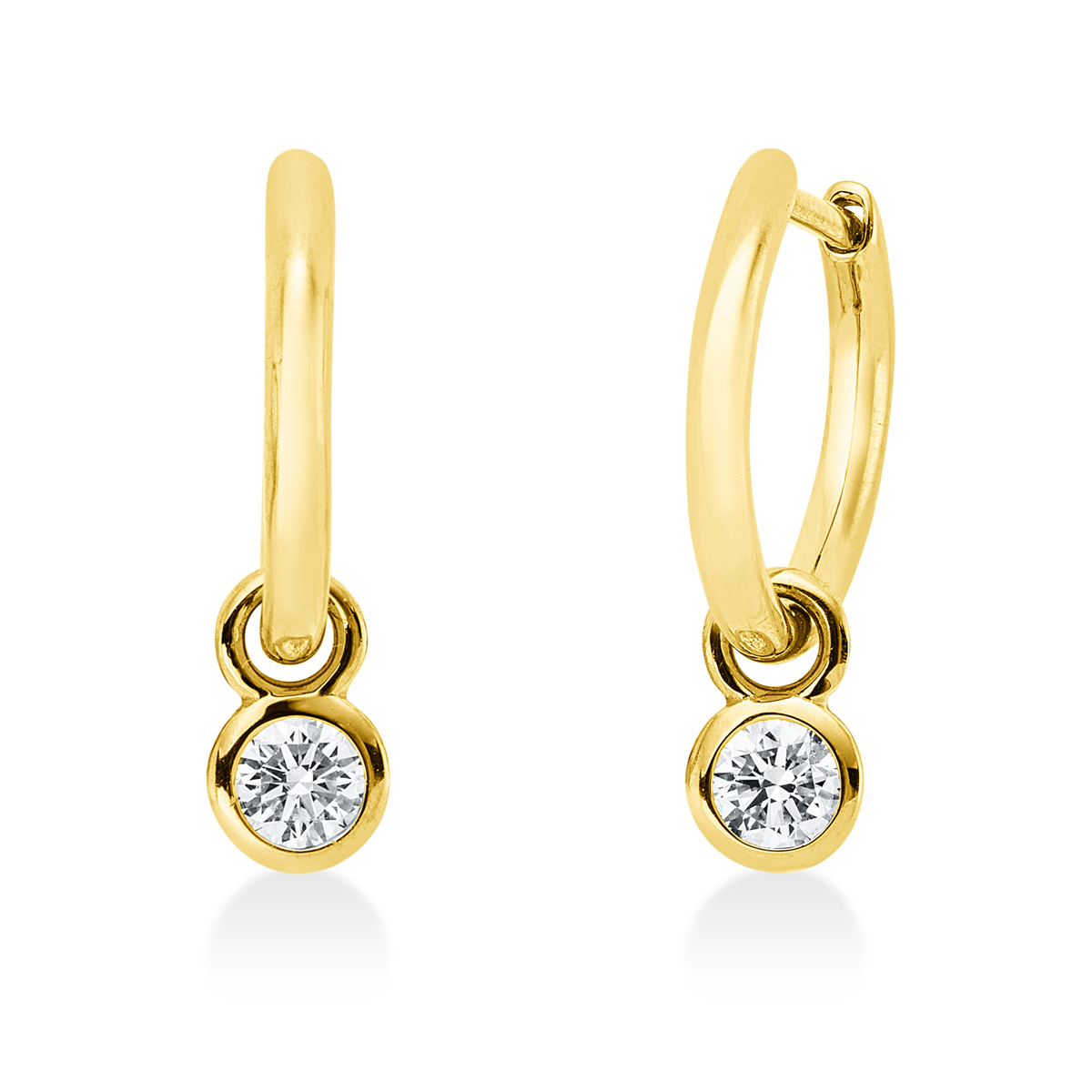 2V618G Creolen Zarge Gelbgold 18kt 0,26 Diamantschmuck mit 2 Diamanten - 2V618 – Bild 1