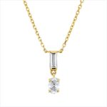 Collier Gelbgold 18kt 0,33 Diamantschmuck mit 2 Diamanten - 4O379