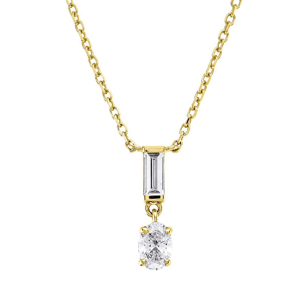 4O379G Collier Gelbgold 18kt 0,33 Diamantschmuck mit 2 Diamanten - 4O379 – Bild 1