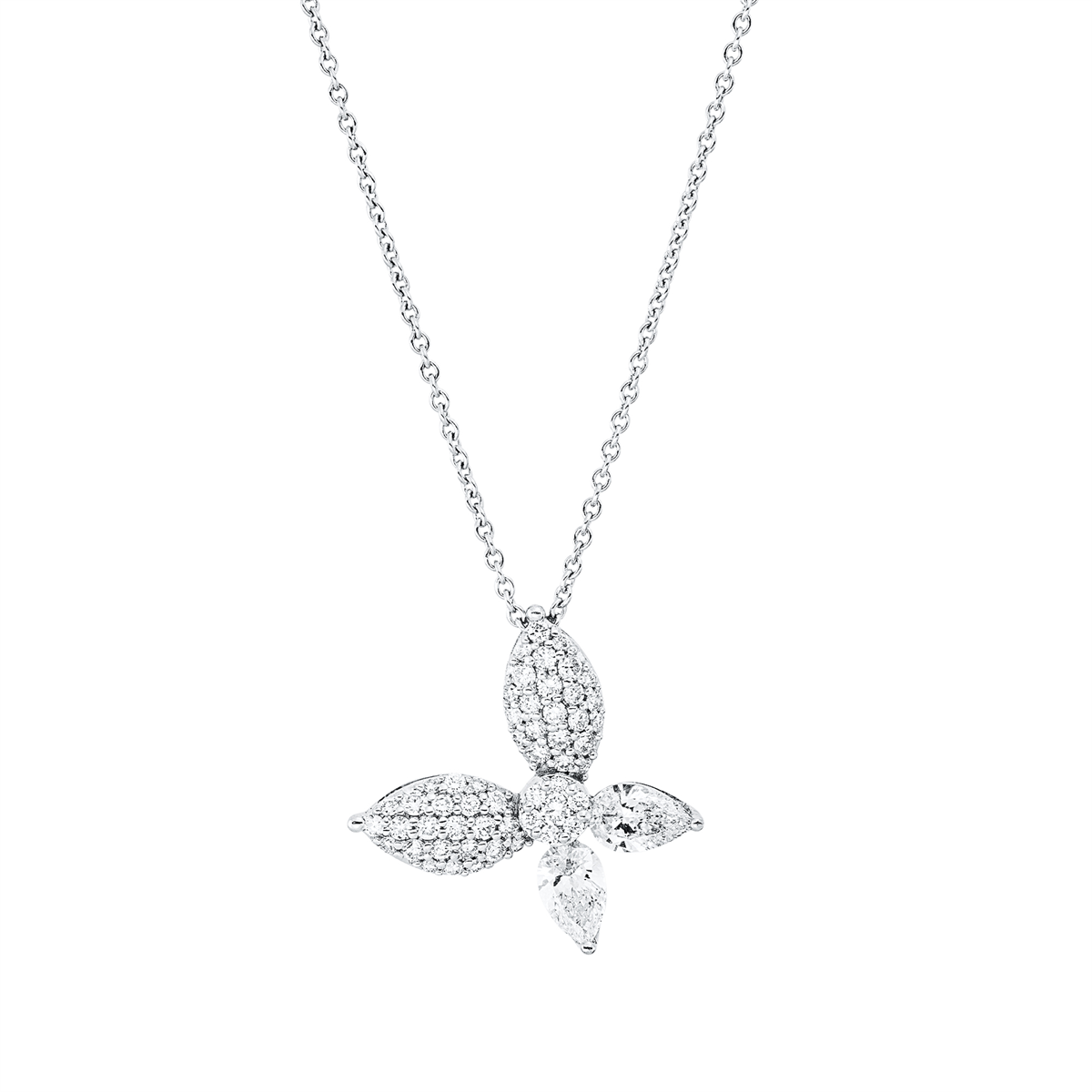 4O732W Collier Weißgold 18kt 1,15 Diamantschmuck mit 55 Diamanten - 4O732 – Bild 1