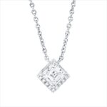 Collier Weißgold 18kt 0,63 Diamantschmuck mit 10 Diamanten - 4O734