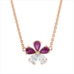 Collier Rosegold 18kt 0,45 Diamantschmuck Farbstein 0,59 ct - 4O740