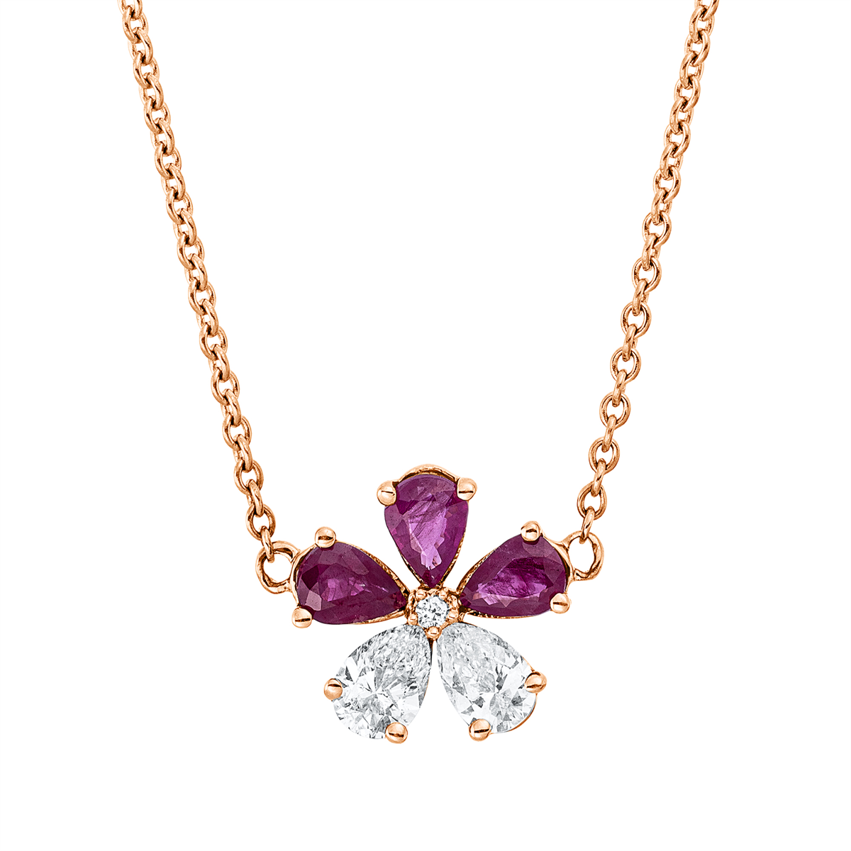 4O740R Collier Rosegold 18kt 0,45 Diamantschmuck Farbstein 0,59 ct - 4O740 – Bild 1