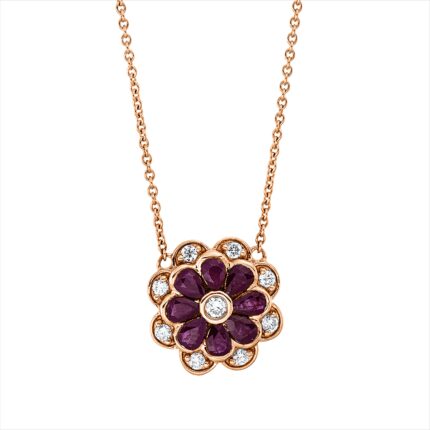 Collier Rosegold 18kt 0,29 Diamantschmuck Farbstein 1,09 ct - 4O741