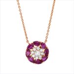 Collier Rosegold 18kt 0,31 Diamantschmuck Farbstein 1,21 ct - 4O742