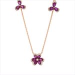 Collier Rosegold 18kt 0,21 Diamantschmuck Farbstein 1,8 ct - 4O743